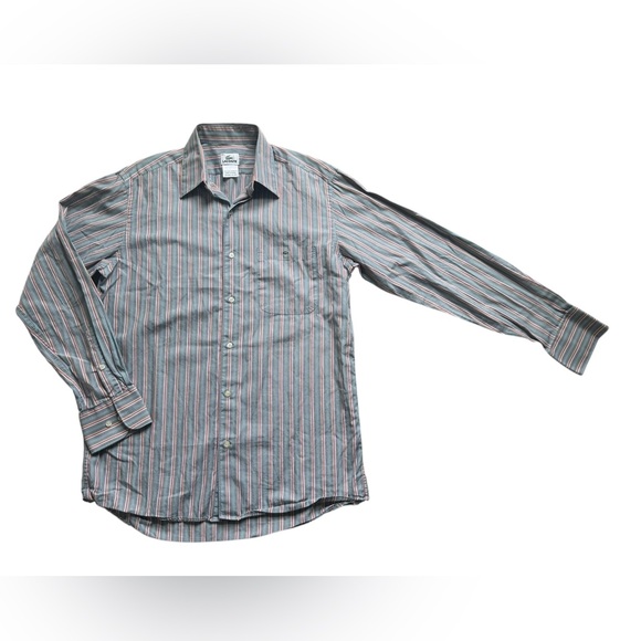 Lacoste Men’s Medium Long Sleeve Button Down Shirt Gray Multicolor Stripes logo - Picture 1 of 7